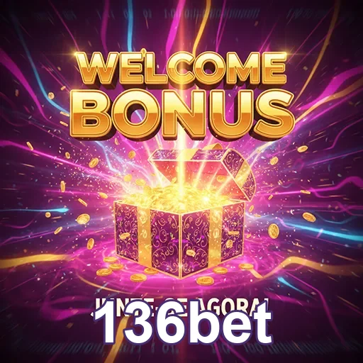 Imagem promocional do 136bet destacando bônus especial 05 para novos usuários do site de apostas.