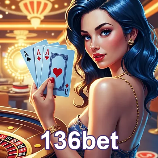 Imagem promocional do 136bet mostrando elementos de casino, destacando o site 136bet para apostas e jogos.