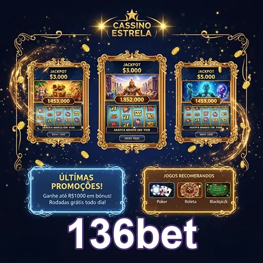 Imagem promocional do site 136bet mostrando apostas esportivas e cassino online na página inicial